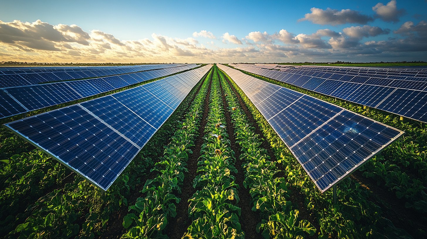 L'agrivoltaïsme : des panneaux solaires dans un champs pour produire de l'électricité